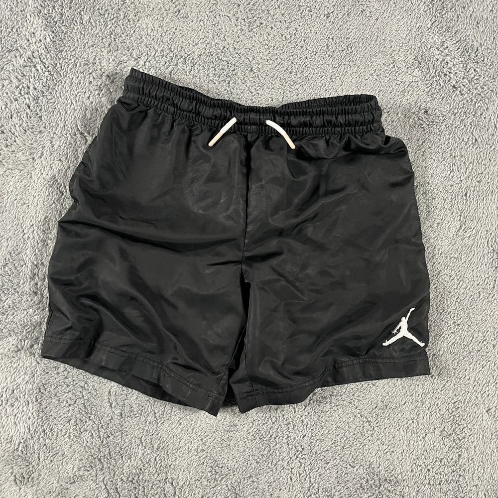 Nike Jordan Athletic Shorts Boys M Black Jumpman Logo Elastic Waist Drawstring